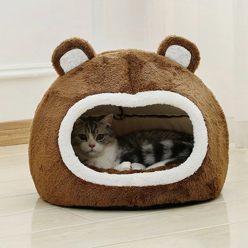 Cuccia Divertente in Peluche per Gatti – Casetta Morbida e Calda per Gatti e Piccoli Cani