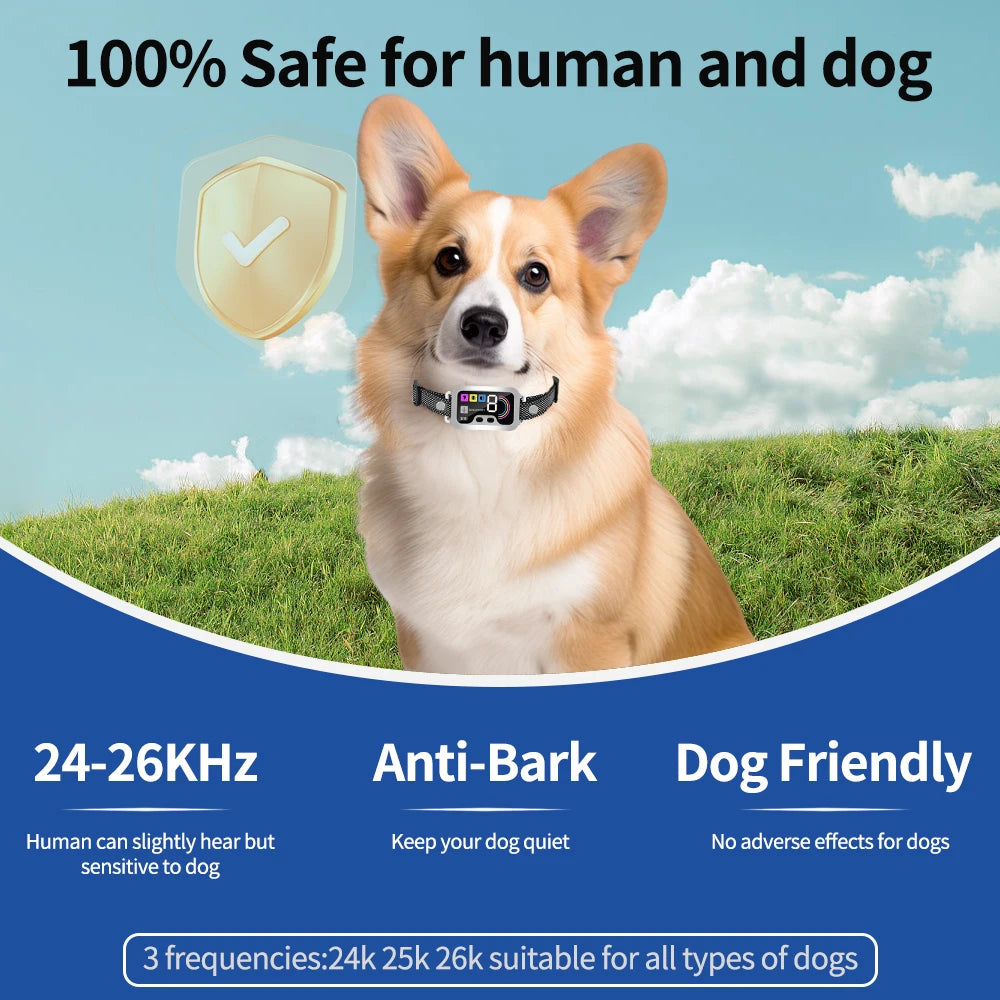 Collare Anti-Abbaio Smart a Ultrasuoni per Cani di Taglia Grande e Media – Ricaricabile