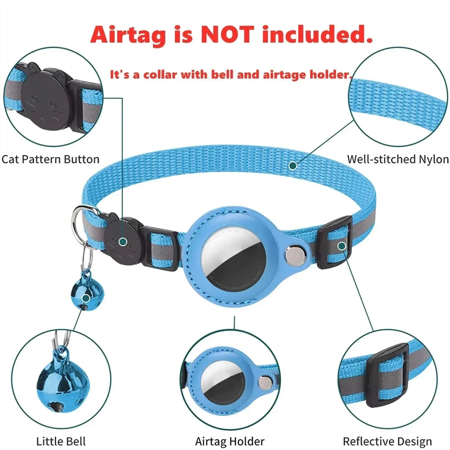Collare Antismarrimento per Gatti con Porta Airtag: Sicurezza e Stile per il Tuo Felino!