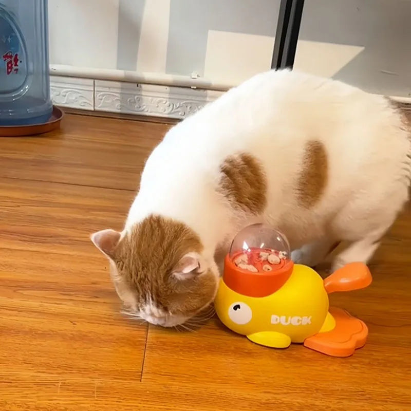 Dispenser di Crocchette Interattivo a Forma di Papera Gialla – Gioco per Sviluppare l'Intelligenza di Cani e Gatti