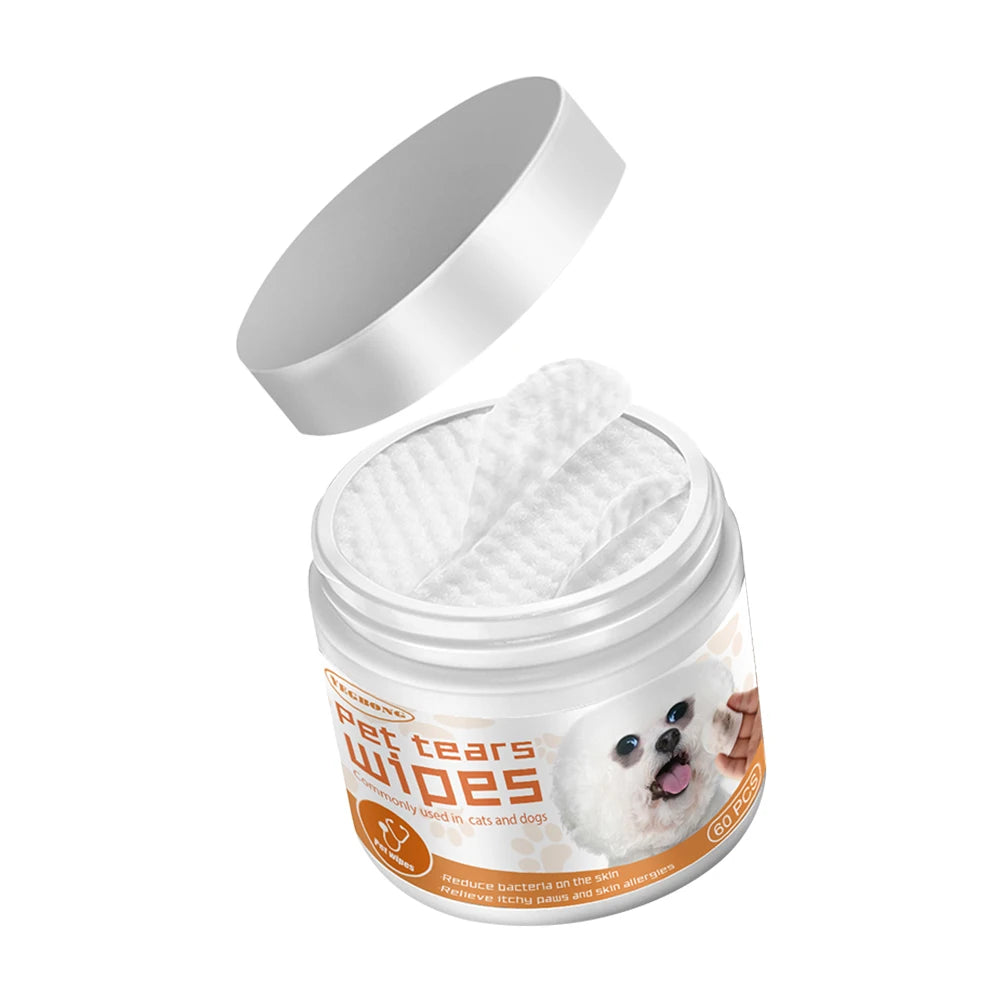 Salviette Umidificate Universali per Occhi e Orecchie (60 pz/set) – Pulizia Delicata per Cani e Gatti