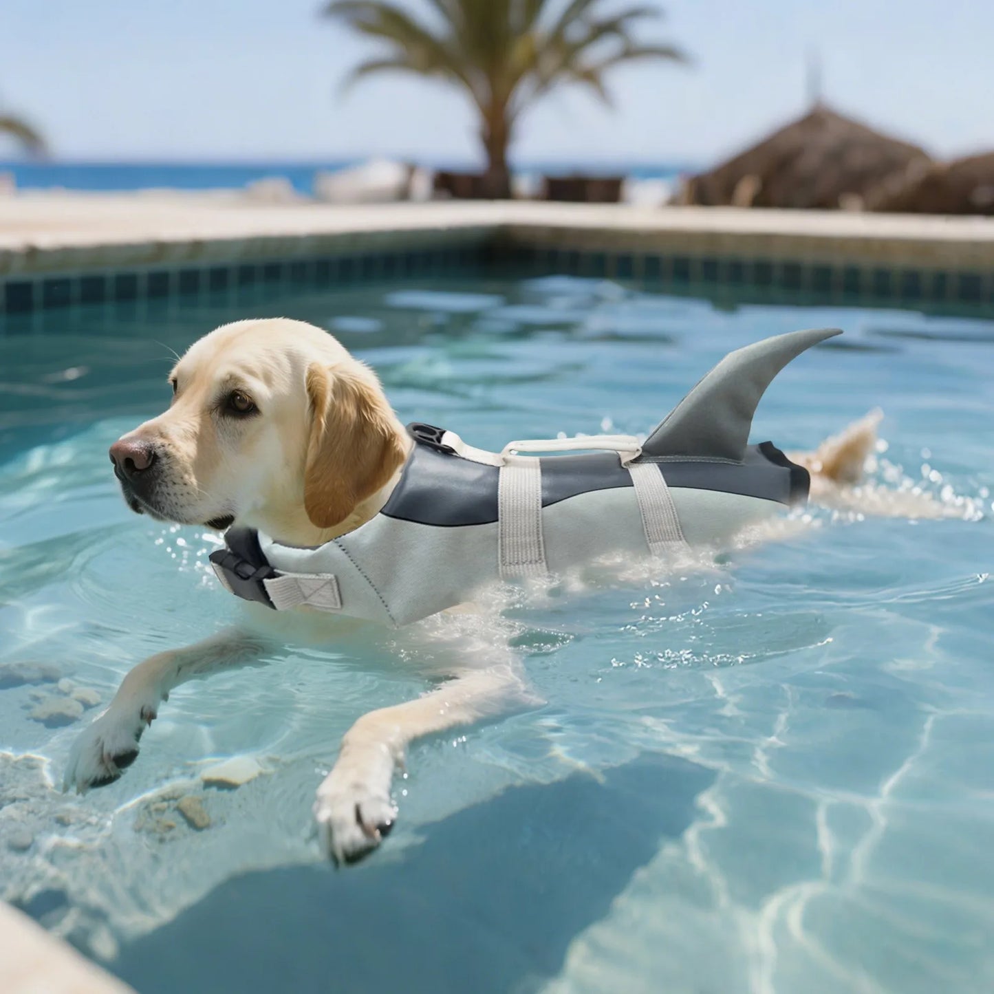 Giubbotto di Salvataggio per Cani a Forma di Squalo – Massima Sicurezza e Stile in Acqua