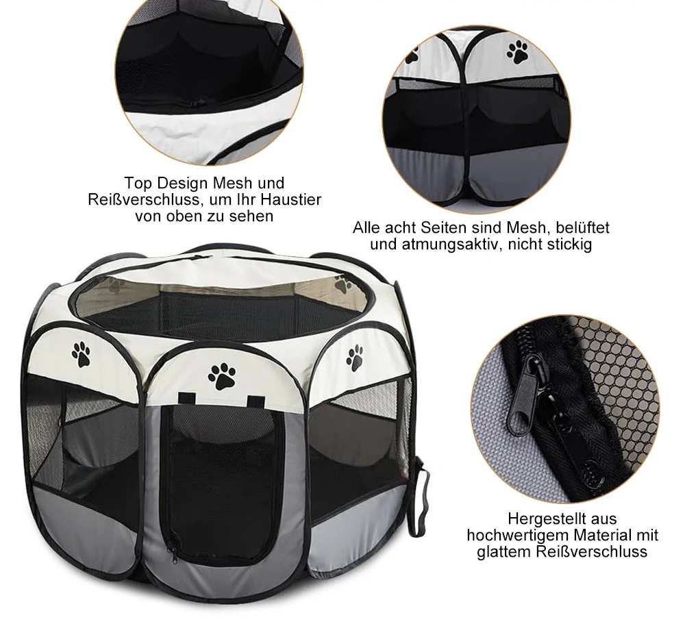 Box Pieghevole per Animali Domestici - Recinto Ottagonale Portatile per Cani e Gatti