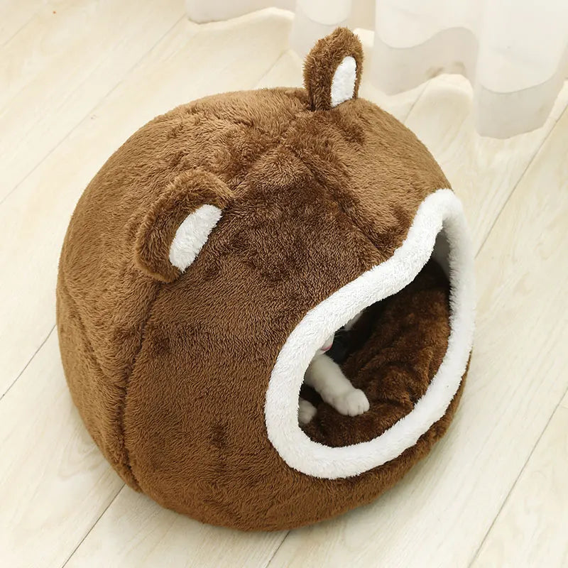Cuccia Divertente in Peluche per Gatti – Casetta Morbida e Calda per Gatti e Piccoli Cani