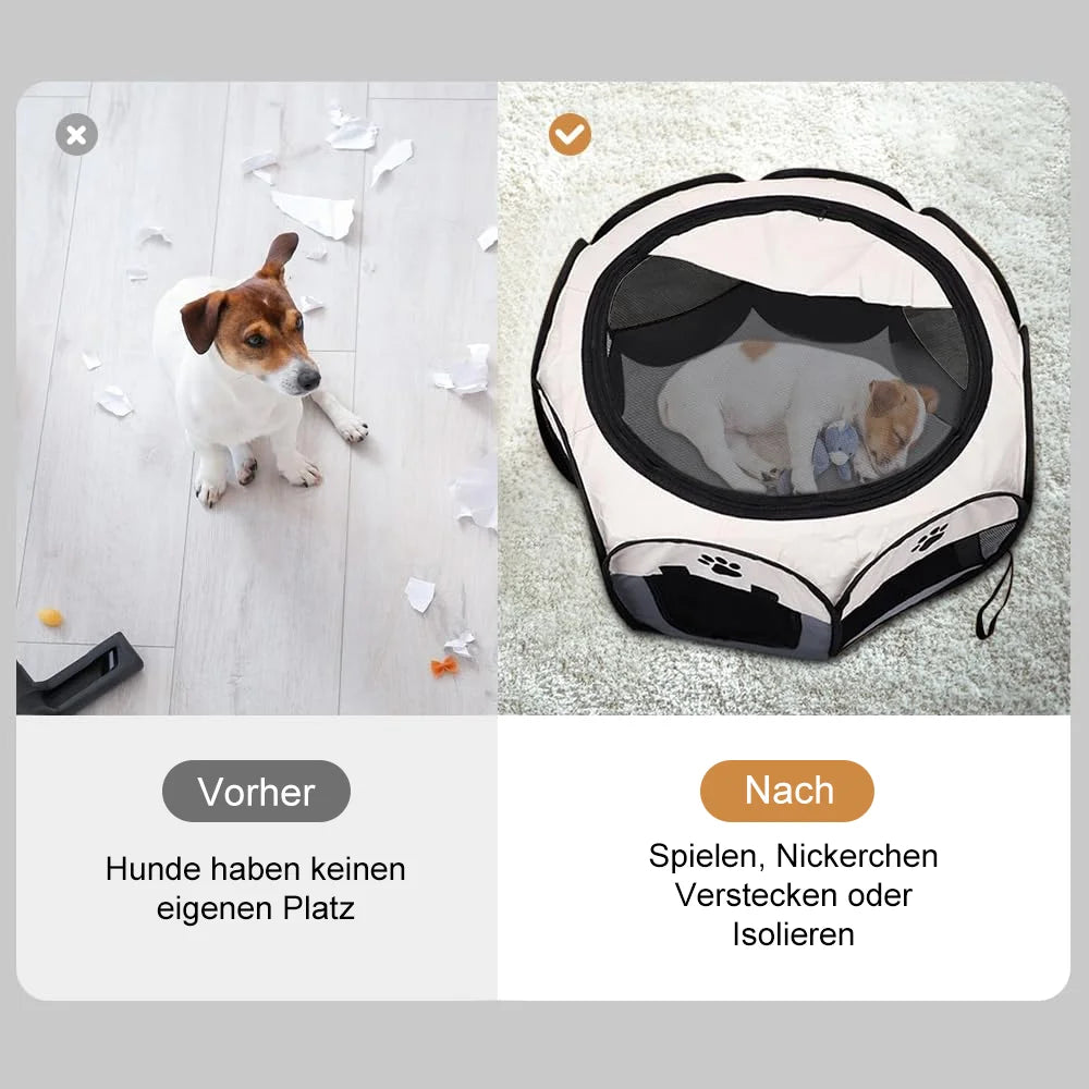 Box Pieghevole per Animali Domestici - Recinto Ottagonale Portatile per Cani e Gatti