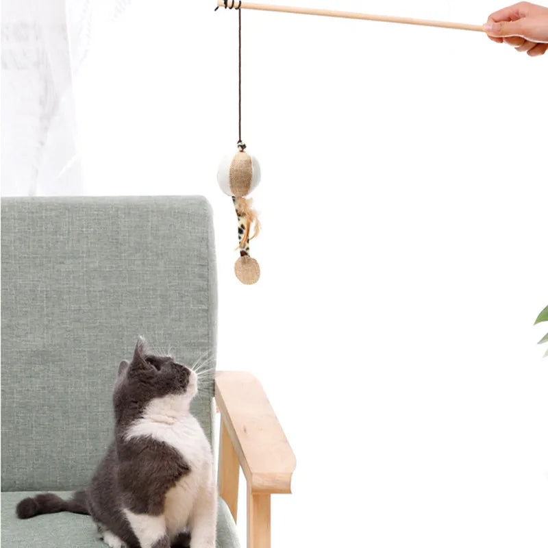 Bacchetta Interattiva con Piume per Gatti: Divertimento Ecologico e Stimolante per il Tuo Amico Felino!