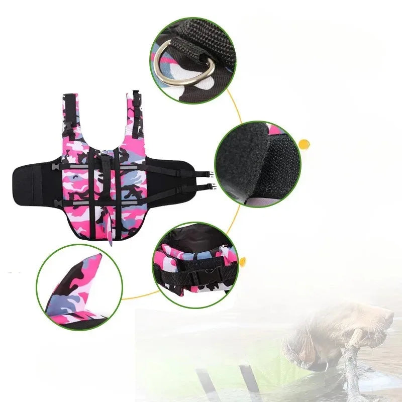 Giubbotto di Salvataggio per Cani Camouflage – Stile Militare e Sicurezza per Ogni Avventura Acquatica
