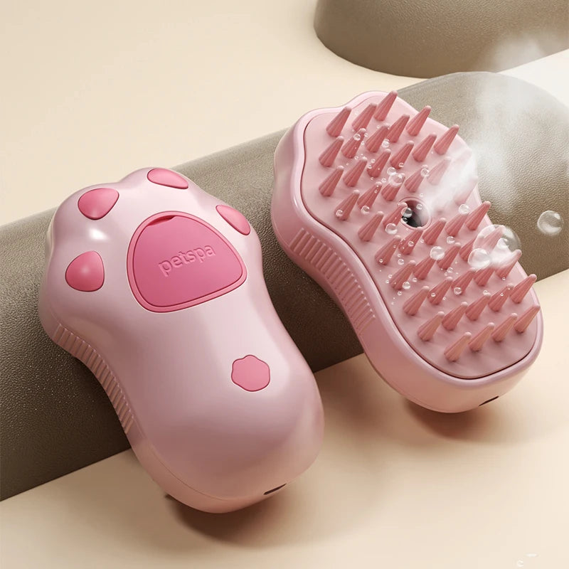 Spazzola a Vapore 3-in-1 per Cani e Gatti – Toelettatura Professionale e Relax