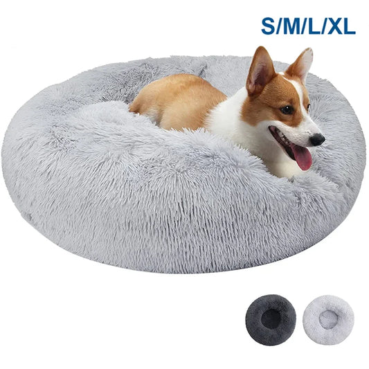 Cuccia Rotonda in Lungo Peluche per Cani e Gatti (50-80cm) – Morbida, Calda e Versatile