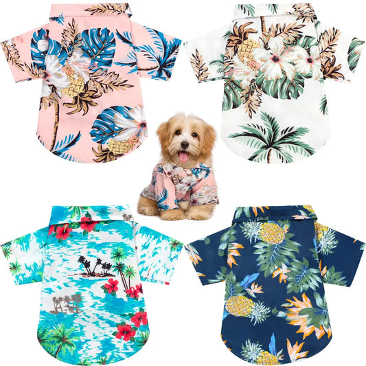 T-Shirt Hawaii per Cani – Stampa Floreale Colorata, Freschezza Estiva per Cani di Media e Grande Taglia