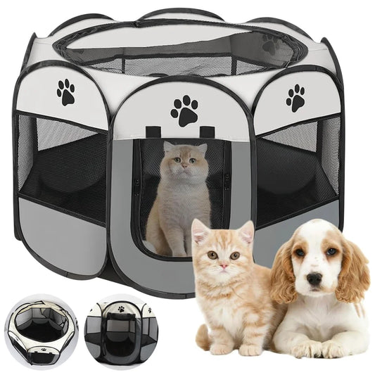 Box Pieghevole per Animali Domestici - Recinto Ottagonale Portatile per Cani e Gatti