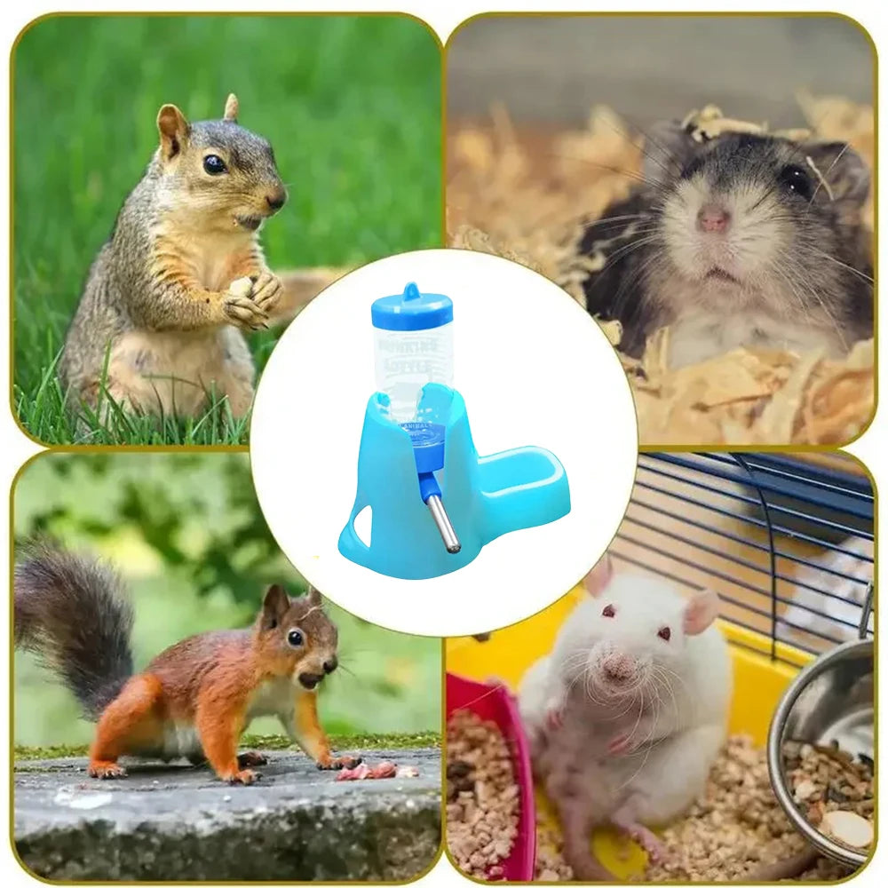 Dispenser d’Acqua per Criceti – Abbeveratoio Automatico per Piccoli Animali con Ciotola e Contenitore per Cibo, ideale per Porcellini d’India e Ratti