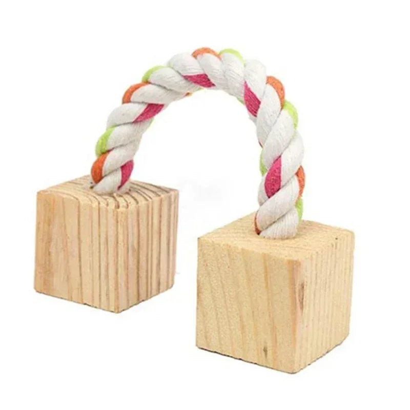 Giocattoli in Legno Naturale per Roditori – Rullo, Manubrio, Monociclo e Sonaglio per Piccoli Animali