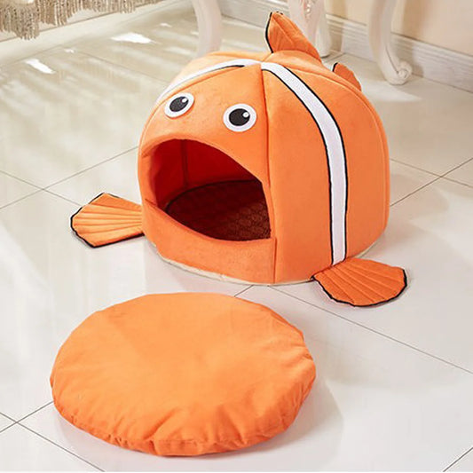Cuccia/Nido per Gatti e Cani a Forma di Pesce Pagliaccio – Design Divertente e Spazioso