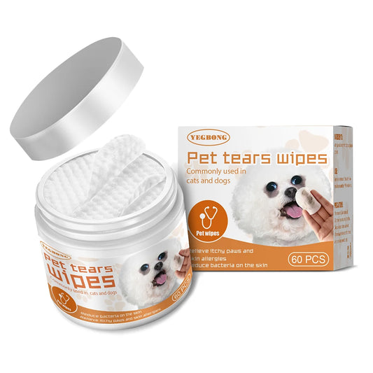 Salviette Umidificate Universali per Occhi e Orecchie (60 pz/set) – Pulizia Delicata per Cani e Gatti
