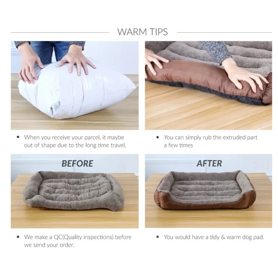 Cuccia Quadrata in Peluche per Cani e Gatti – Comfort Lussuoso e Impermeabile per Tutte le Stagioni