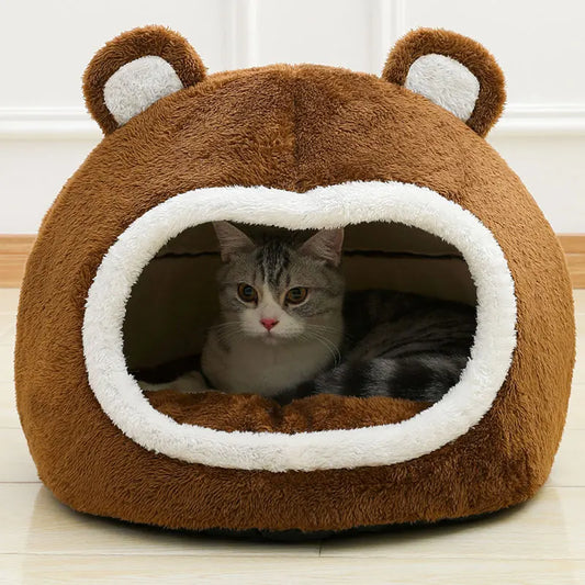 Cuccia Divertente in Peluche per Gatti – Casetta Morbida e Calda per Gatti e Piccoli Cani