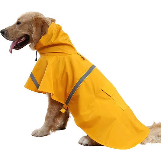 Impermeabile alla Moda con Cappuccio per Cani: Stile e Comfort Sotto la Pioggia!