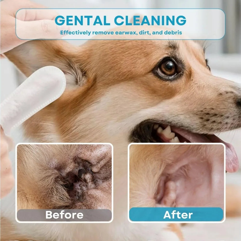 Salviette Detergenti per Orecchie e Occhi di Cani e Gatti (50 Salviette)