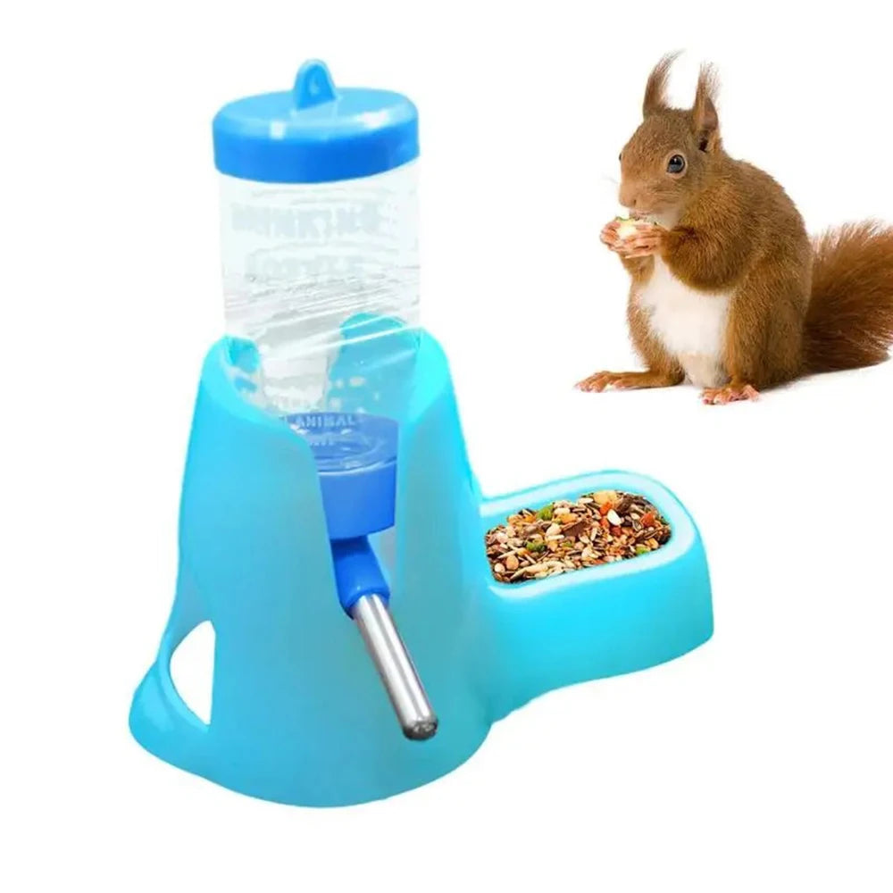 Dispenser d’Acqua per Criceti – Abbeveratoio Automatico per Piccoli Animali con Ciotola e Contenitore per Cibo, ideale per Porcellini d’India e Ratti