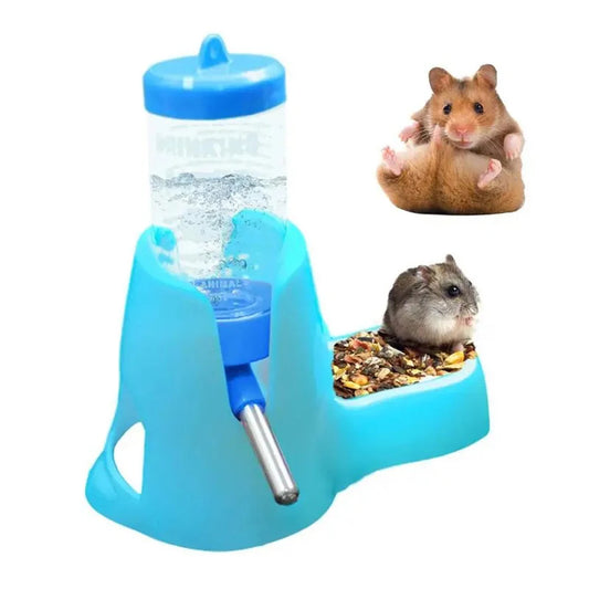 Dispenser d’Acqua per Criceti – Abbeveratoio Automatico per Piccoli Animali con Ciotola e Contenitore per Cibo, ideale per Porcellini d’India e Ratti