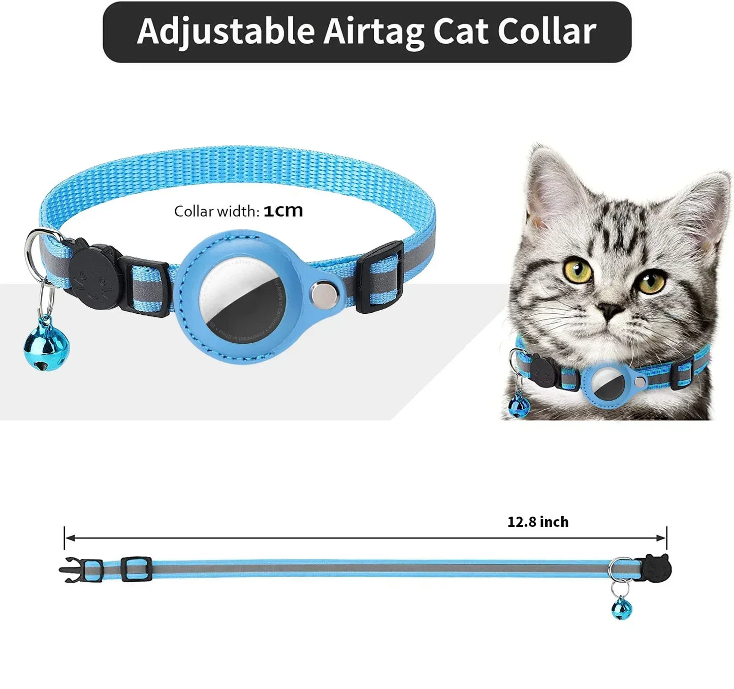 Collare Antismarrimento per Gatti con Porta Airtag: Sicurezza e Stile per il Tuo Felino!